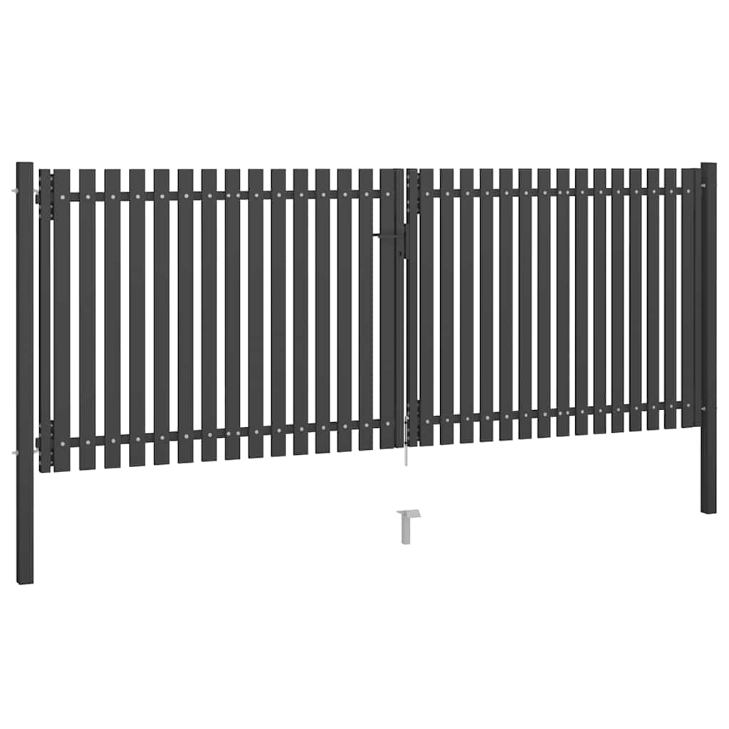 Puutarhan Aitaportti Teräs 400X125 Cm Antrasiitti