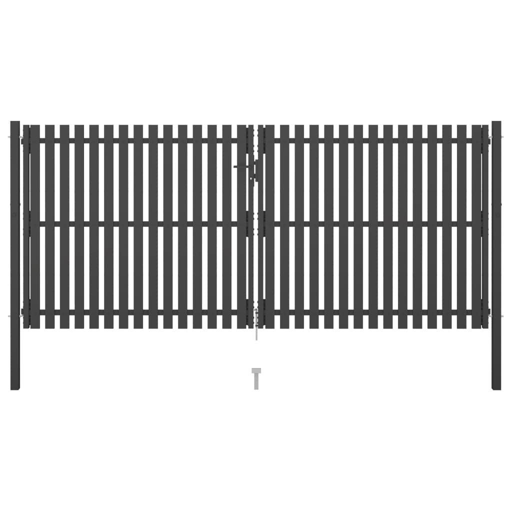Puutarhan Aitaportti Teräs 400X150 Cm Antrasiitti