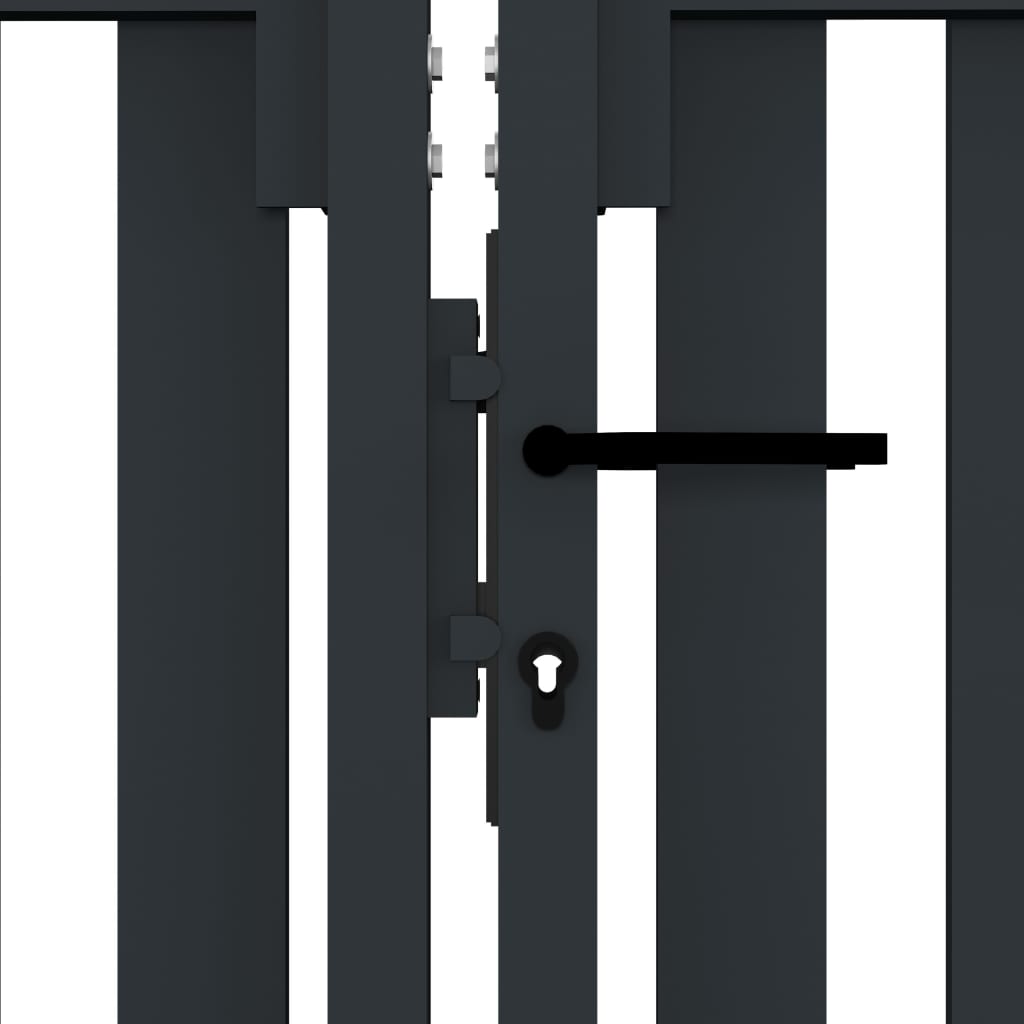 Kaksoisovi-Aitaportti Teräs 300X75 Cm Antrasiitti
