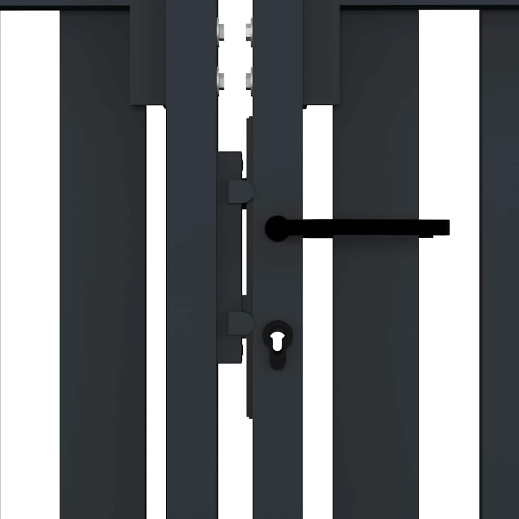 Kaksoisovi-Aitaportti Teräs 300X175 Cm Antrasiitti