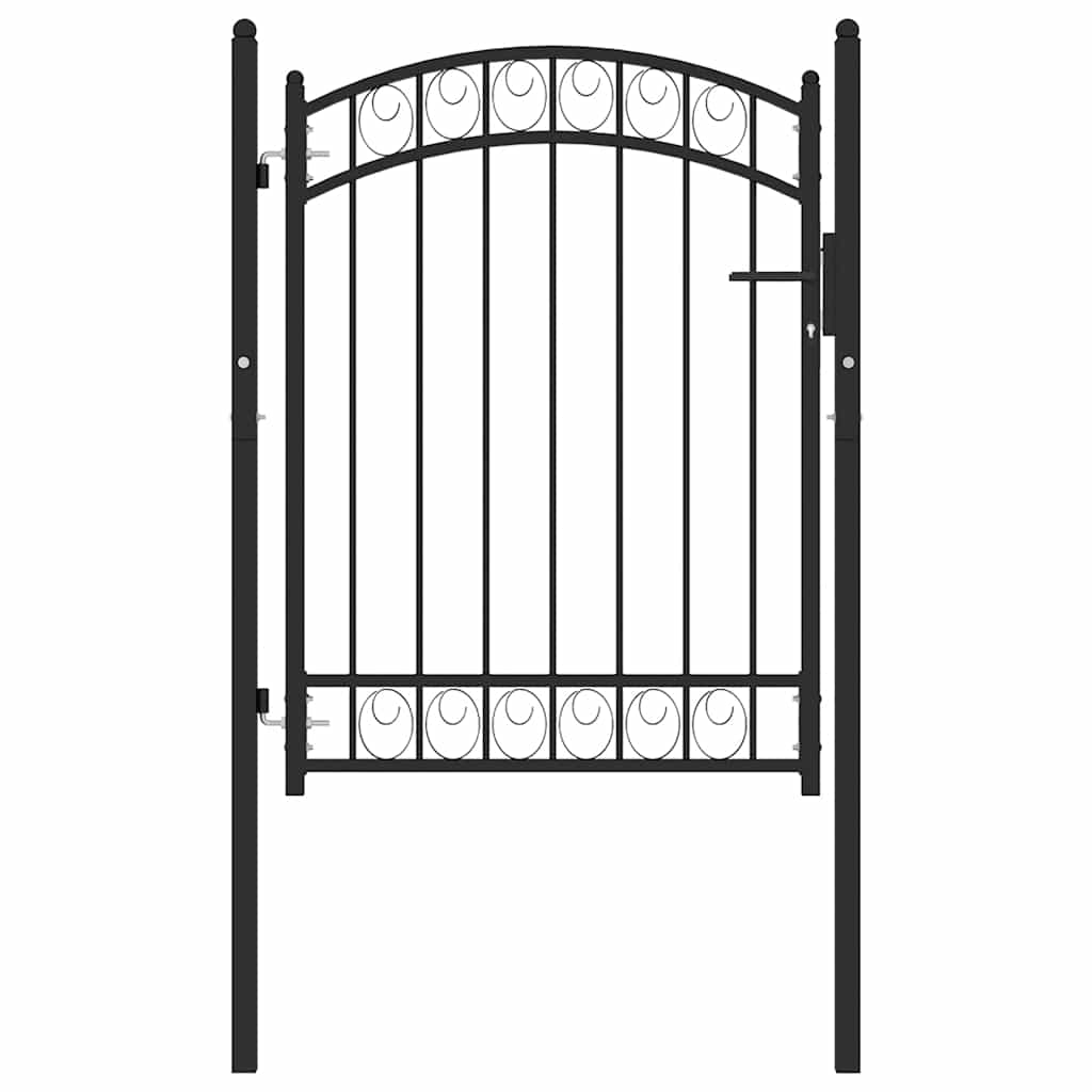 Aitaportti Emmen Kaarevalla Kärjellä Teräs 100X98,5 Cm Musta