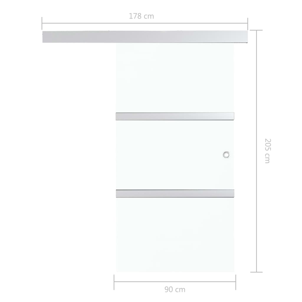 Liukuovi Soft-Stopeilla Esg-Lasi Ja Alumiini 90X205 Cm