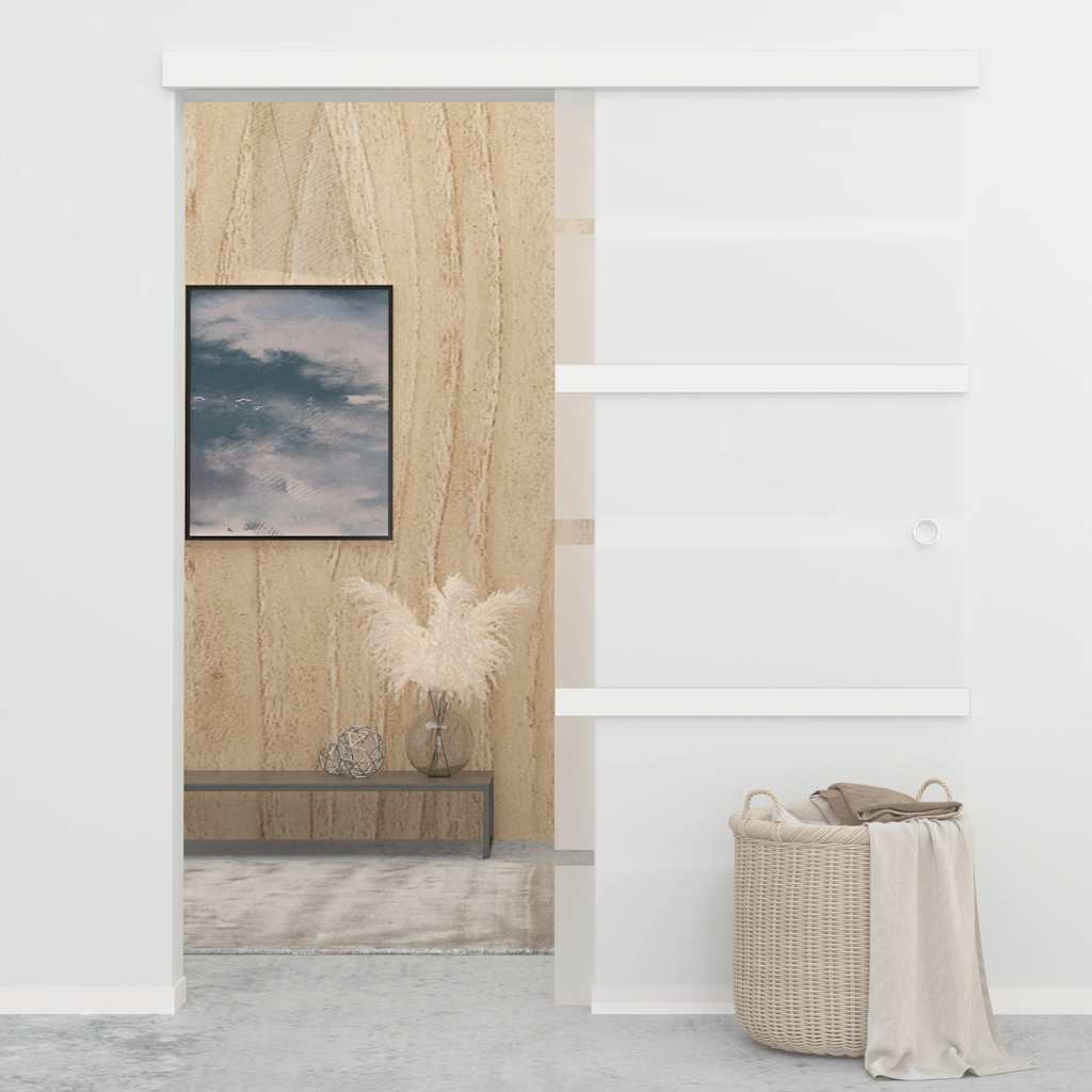 Liukuovi Esg-Lasi Ja Alumiini 90X205 Cm Hopea