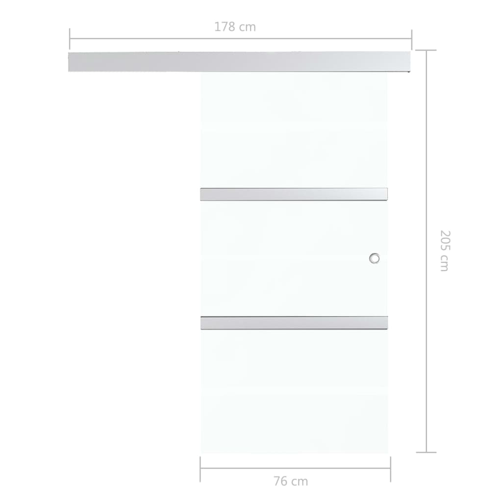 Liukuovi Soft-Stopeilla Esg-Lasi Ja Alumiini 76X205 Cm