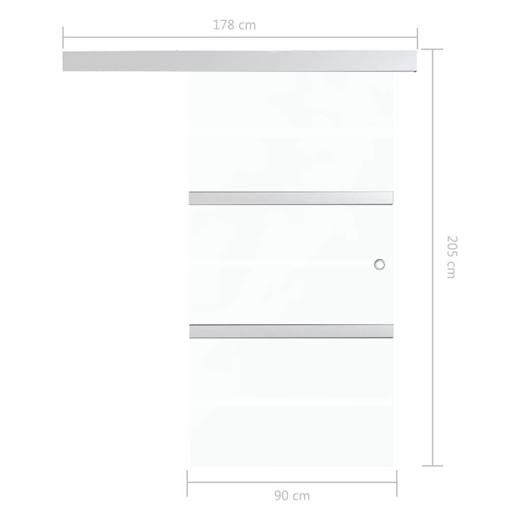 Liukuovi Soft-Stopeilla Esg-Lasi Ja Alumiini 90X205 Cm