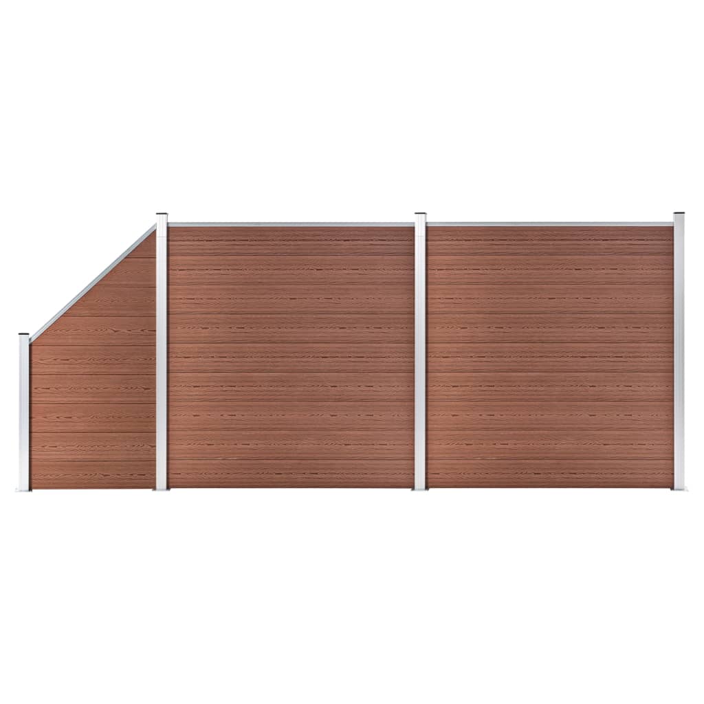 Aitasarja 2 Neliöpaneelia + 1 Vinopaneeli Wpc 446X186 Cm Ruskea