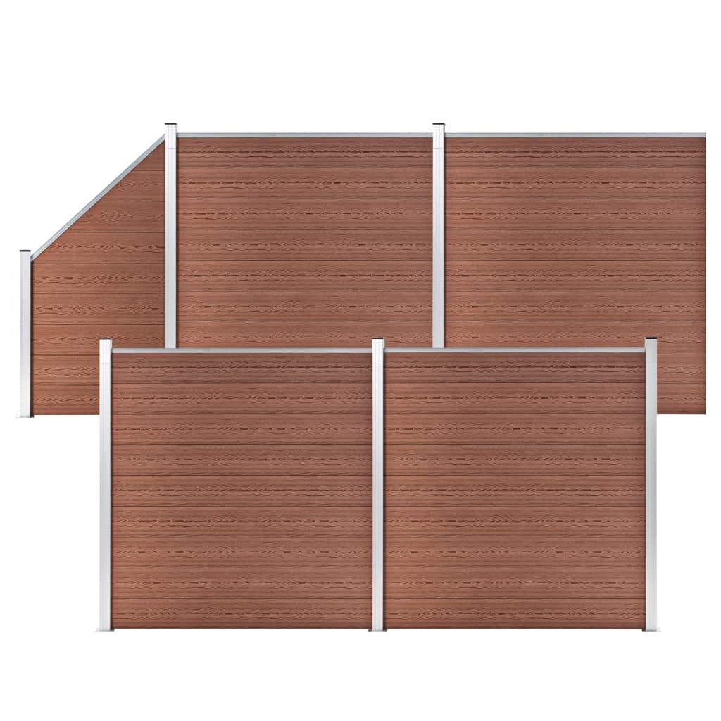 Aitasarja 4 Neliöpaneelia + 1 Vinopaneeli Wpc 792X186 Cm Ruskea