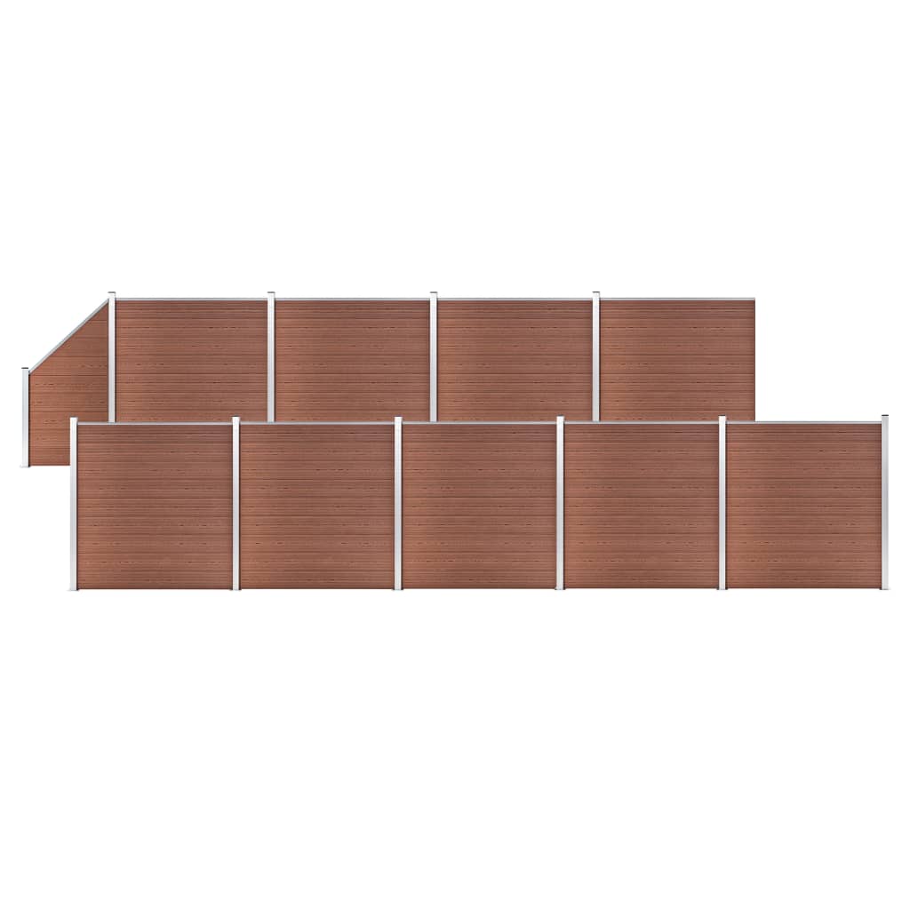 Aitasarja 9 Neliöpaneelia + 1 Vinopaneeli Wpc 1657X186Cm Ruskea