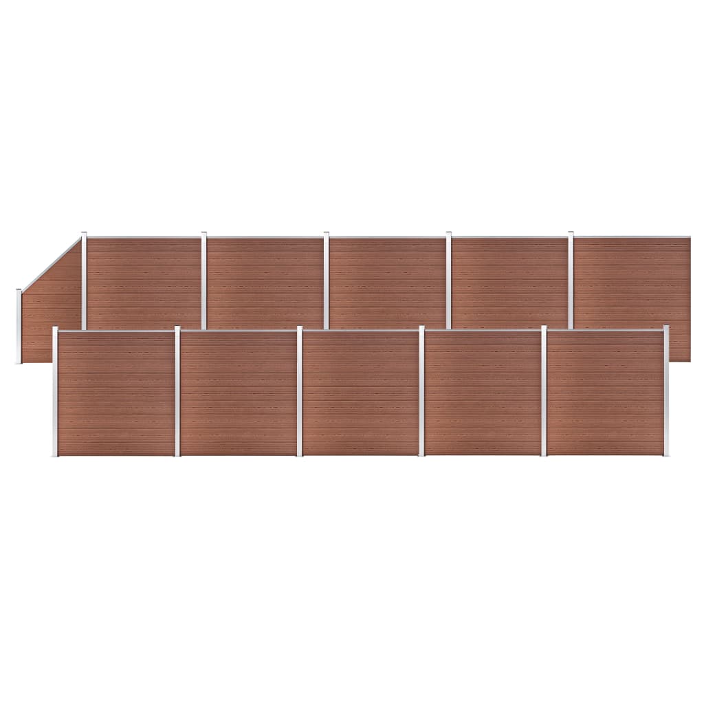 Aitasarja 10 Paneelia + 1 Vinopaneeli Wpc 1830X186 Cm Ruskea
