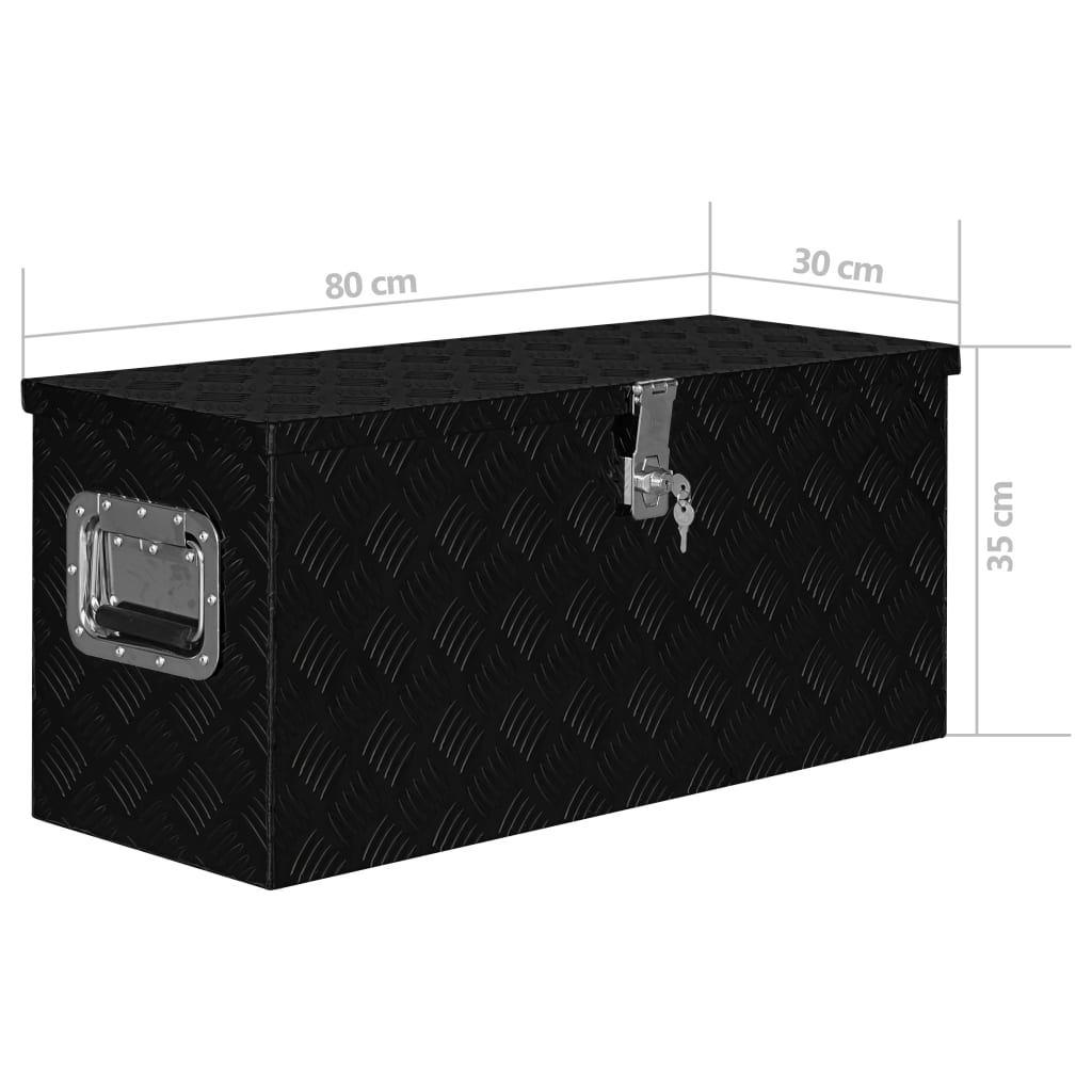 Alumiinilaatikko 80X30X35 Cm Musta