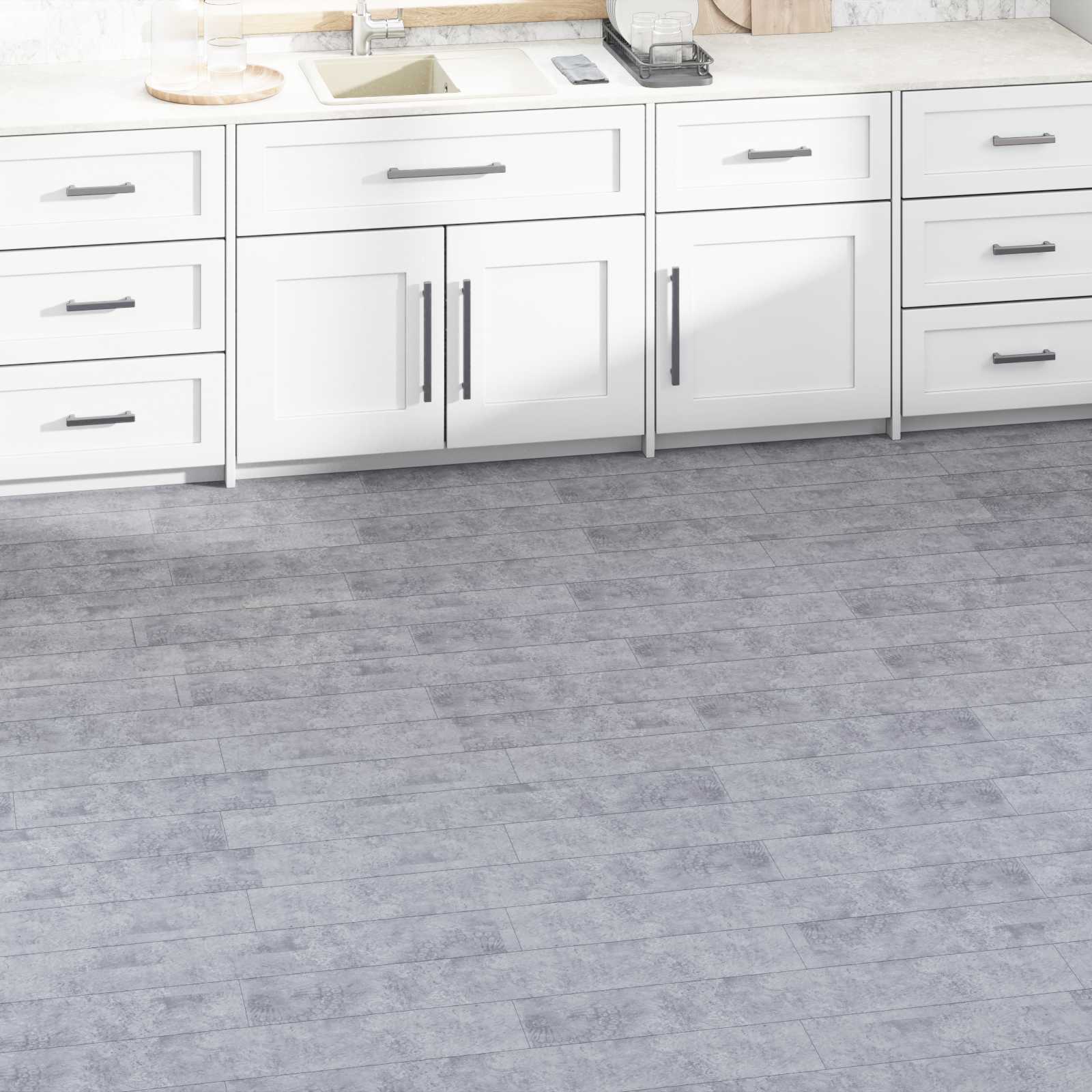Lattialankut 36 Pcs Sementti Harmaa 5,02 M² Polyvinyylikloridi