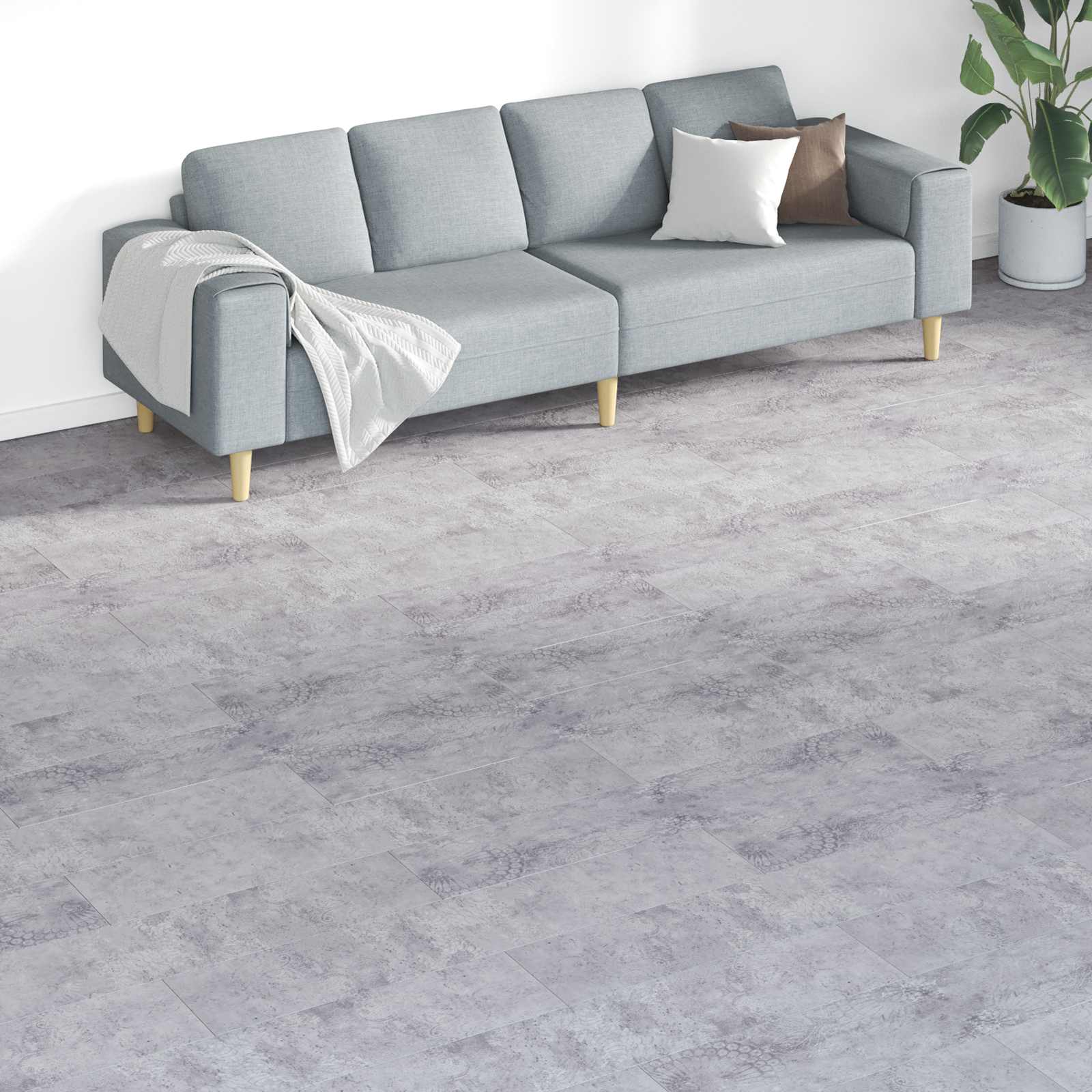 Lattialankut 18 Pcs Harmaa 5,26 M² Polyvinyylikloridi