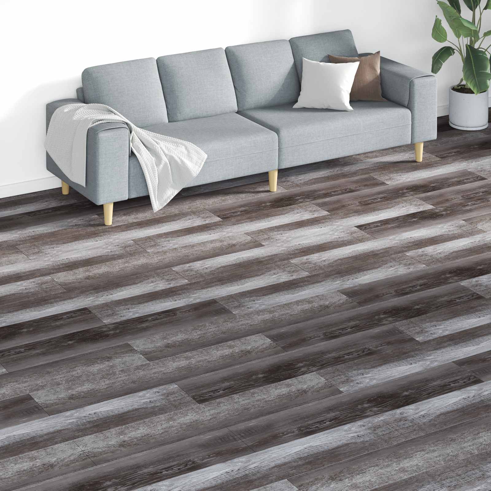 Lattialankut 18 Pcs Ruskea 5,26 M² Polyvinyylikloridi