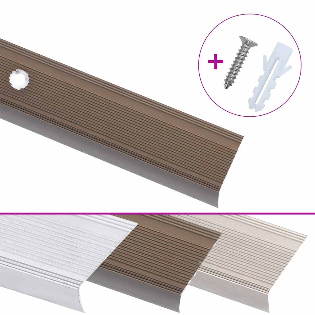 Portaikon Suojukset L-Muotoiset 5 Kpl Alumiini 90 Cm Ruskea