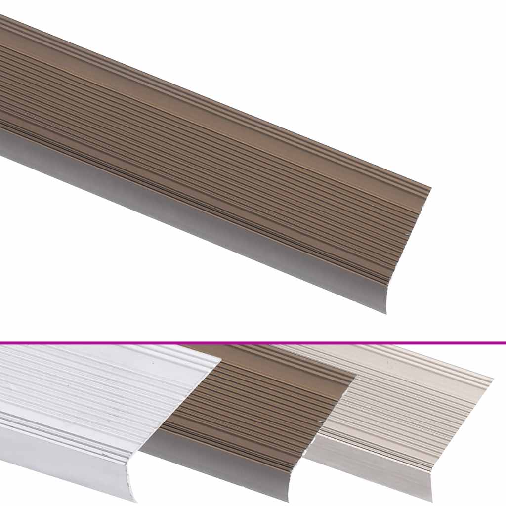 Portaikon Suojukset L-Muotoiset 5 Kpl Alumiini 90 Cm Ruskea