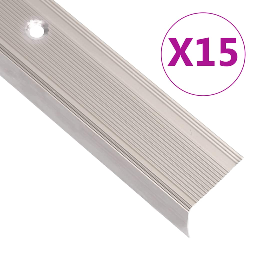 Portaikon Suojukset L-Muotoiset 15 Kpl Alumiini 90 Cm Samppanja