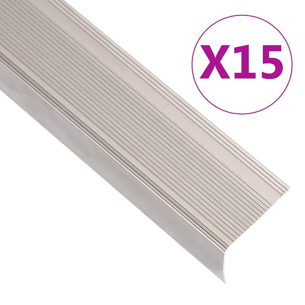 Portaikon Suojukset L-Muotoiset 15 Kpl Alumiini 90 Cm Samppanja