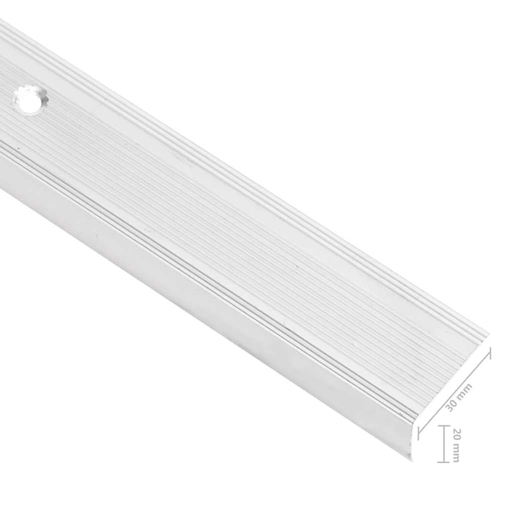 Portaikon Suojukset L-Muotoiset 5 Kpl Alumiini 100 Cm Hopea