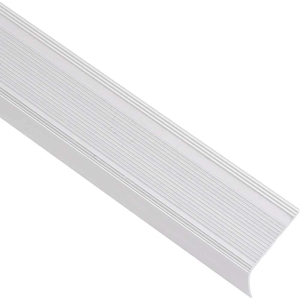 Portaikon Suojukset L-Muotoiset 5 Kpl Alumiini 100 Cm Hopea