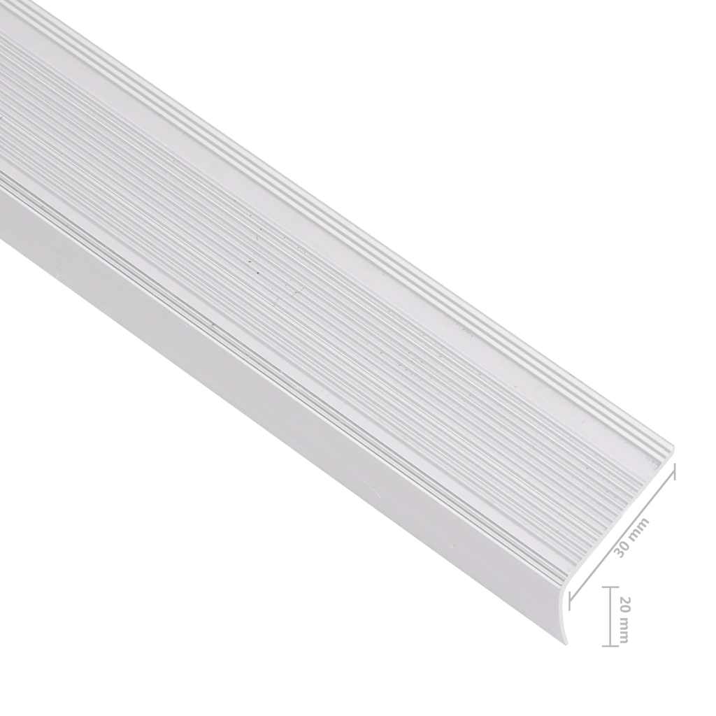 Portaikon Suojukset L-Muotoiset 15 Kpl Alumiini 100 Cm Hopea