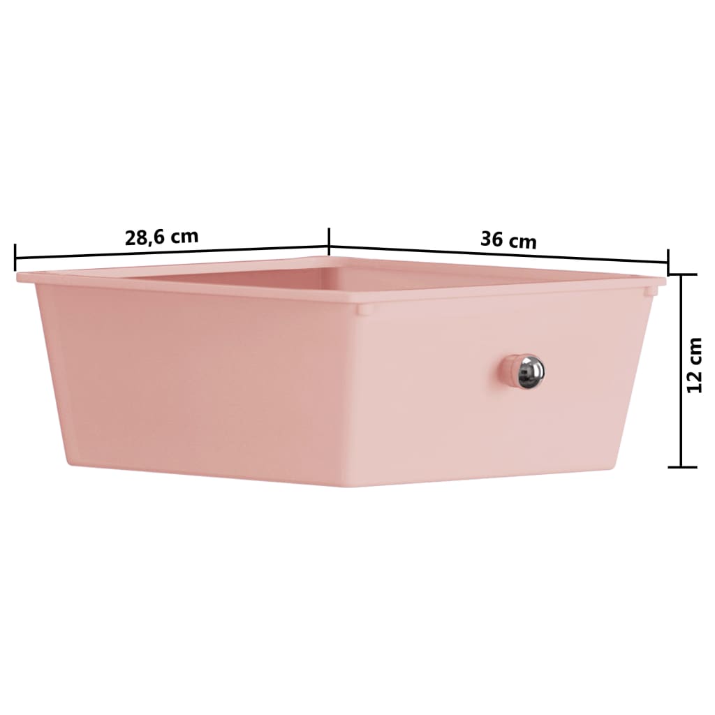 4 Laatikon Liikkuva Säilytysvaunu Pinkki Muovi
