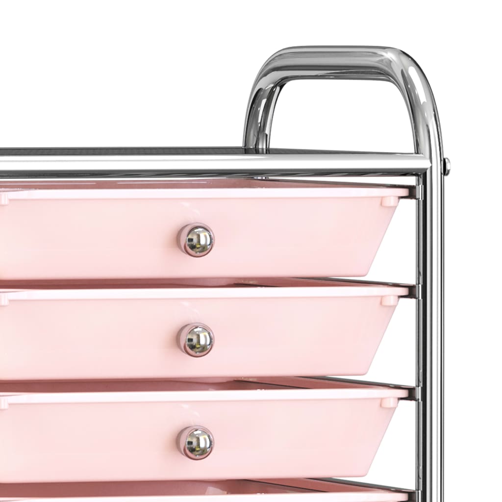 10 Laatikon Liikkuva Säilytysvaunu Ombre Pinkki Muovi