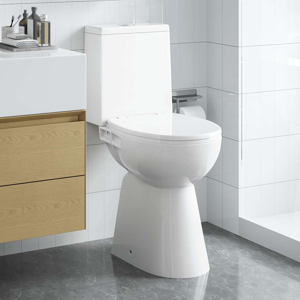 Reunaton Wc 7 Cm Lisäkorkeus, Pehmeä Sulkeutuminen, Valkoinen Keramiikka
