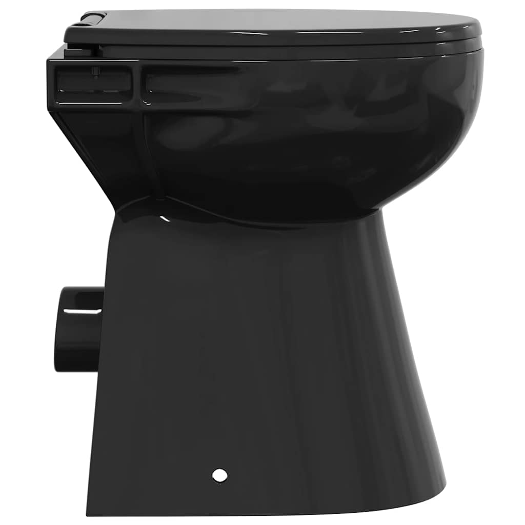 Reunaton Wc 7 Cm Lisäkorkeus, Pehmeä Sulkeutuminen, Musta Keramiikka