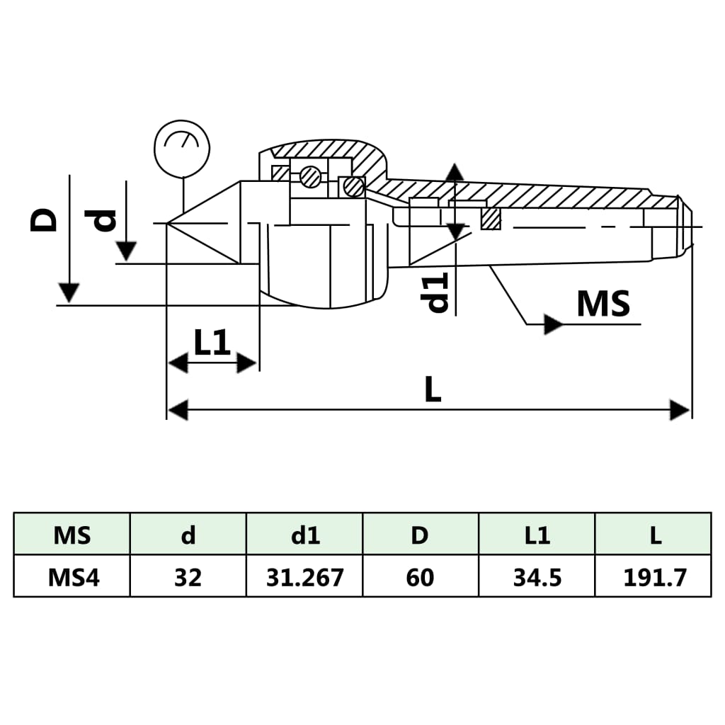 Pyörivä Keskiökärki Dm314 Mt4/Mk4