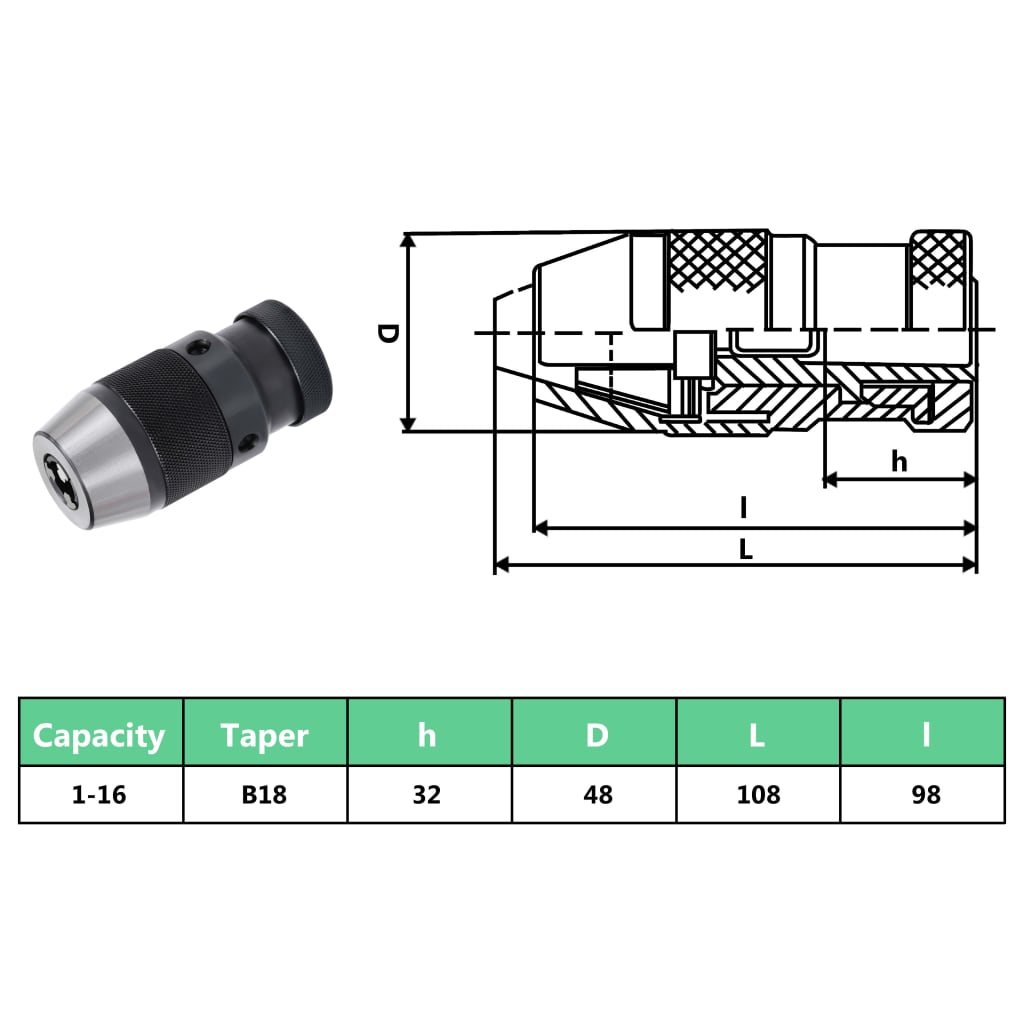 Poran Pikaistukka Mt2-B18 16 Mm Kiristysalue 1-16B18