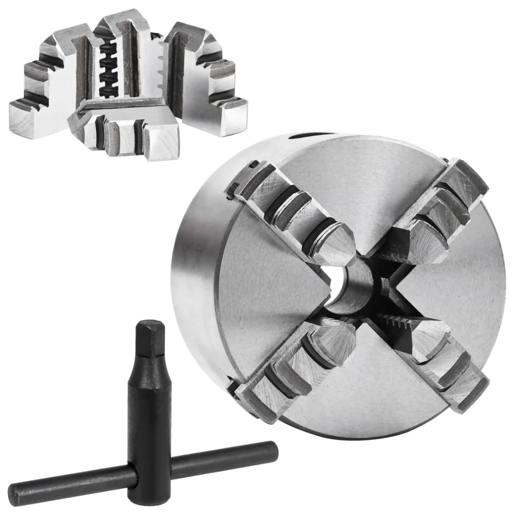 4-Leukainen Itsestään Keskittävä Sorvi-Istukka 80 Mm Teräs K12 80