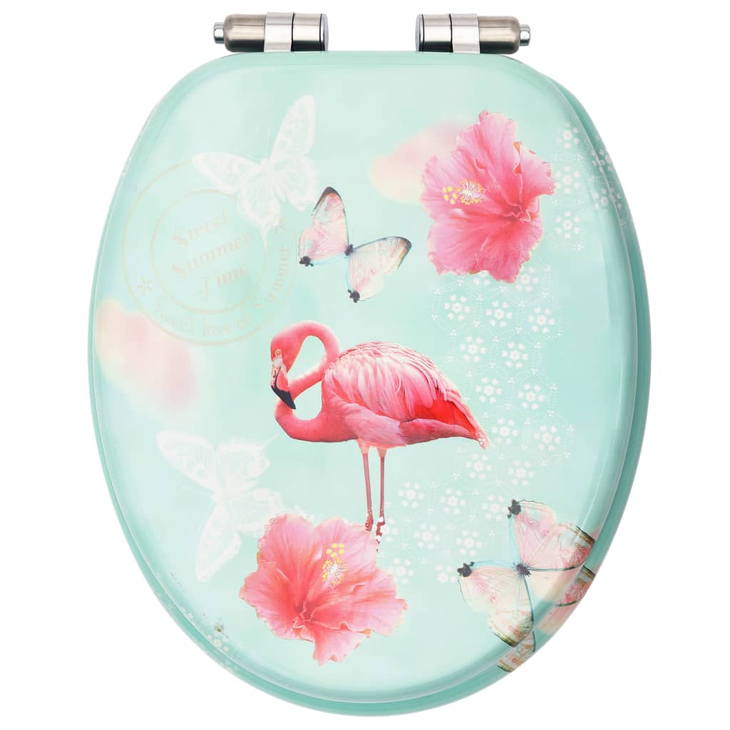 Wc-Istuin Soft Close -Kannella Mdf Flamingokuosi