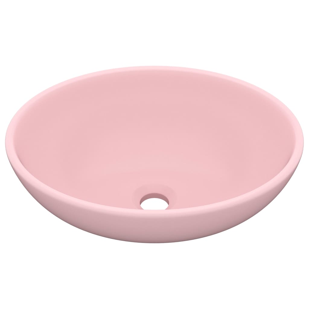 Ylellinen Pesuallas Ovaali Matta Pinkki 40X33 Cm Keraaminen