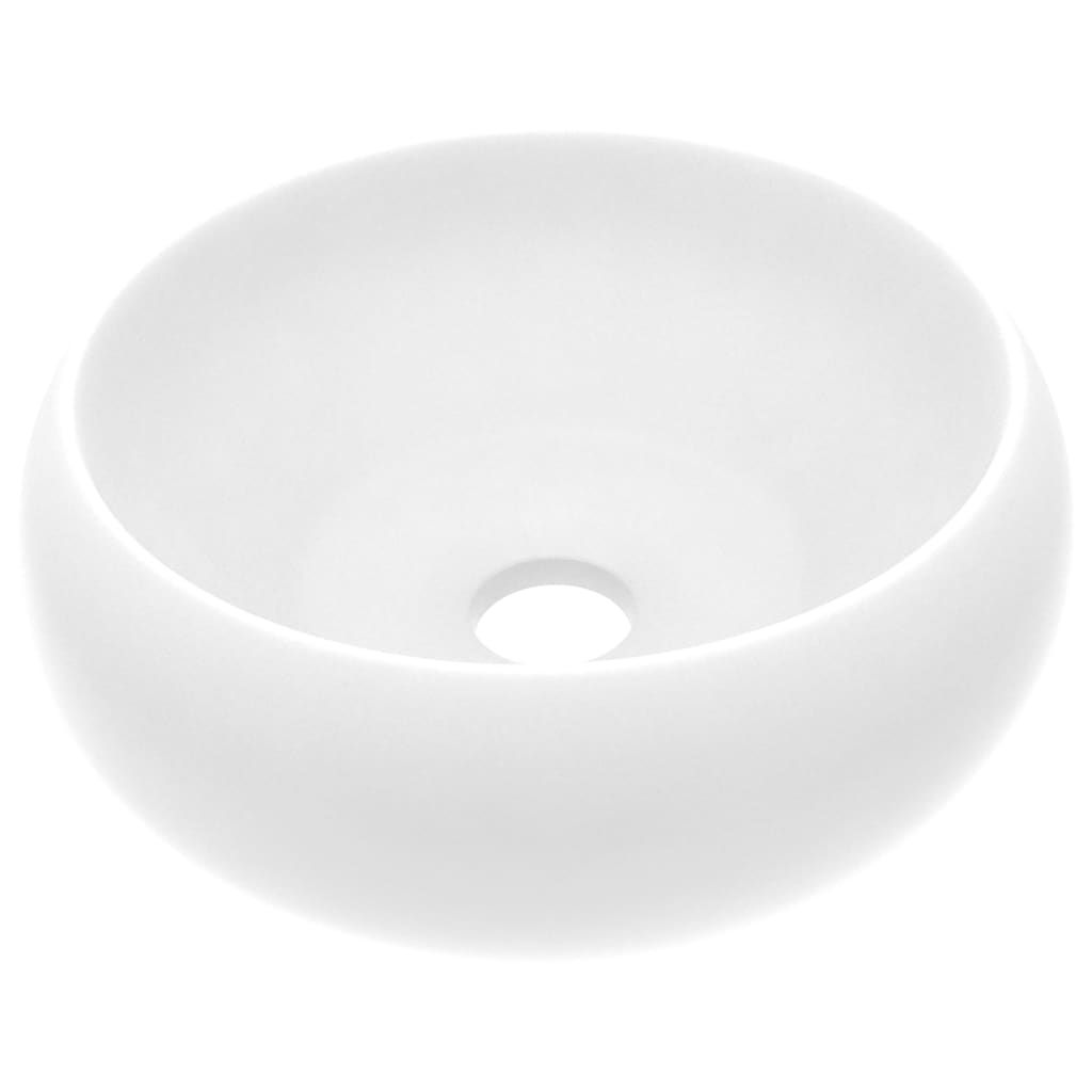 Ylellinen Pesuallas Pyöreä Matta Valkoinen 40X15 Cm Keraami