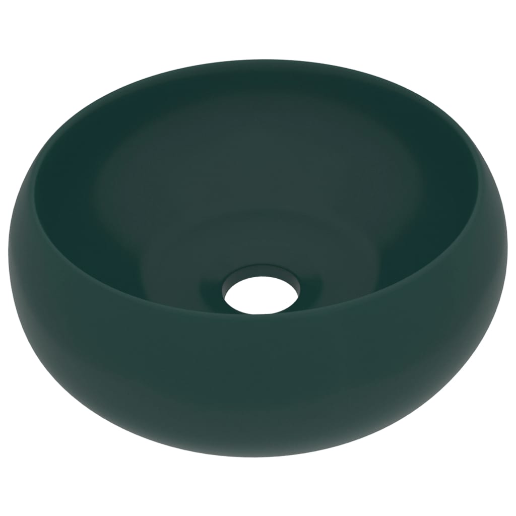 Ylellinen Pesuallas Pyöreä Matta Tummanvihreä 40X15 Cm Keraami