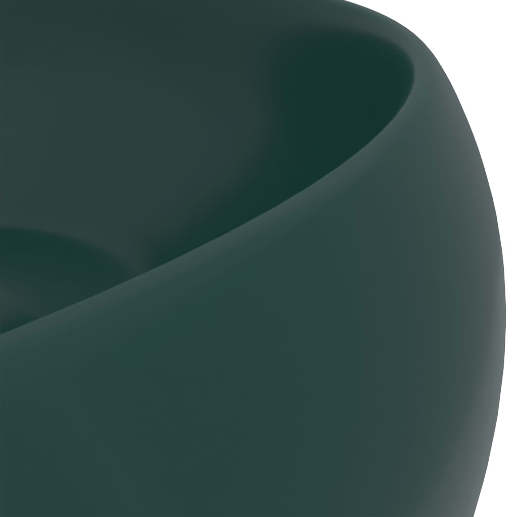 Ylellinen Pesuallas Pyöreä Matta Tummanvihreä 40X15 Cm Keraami