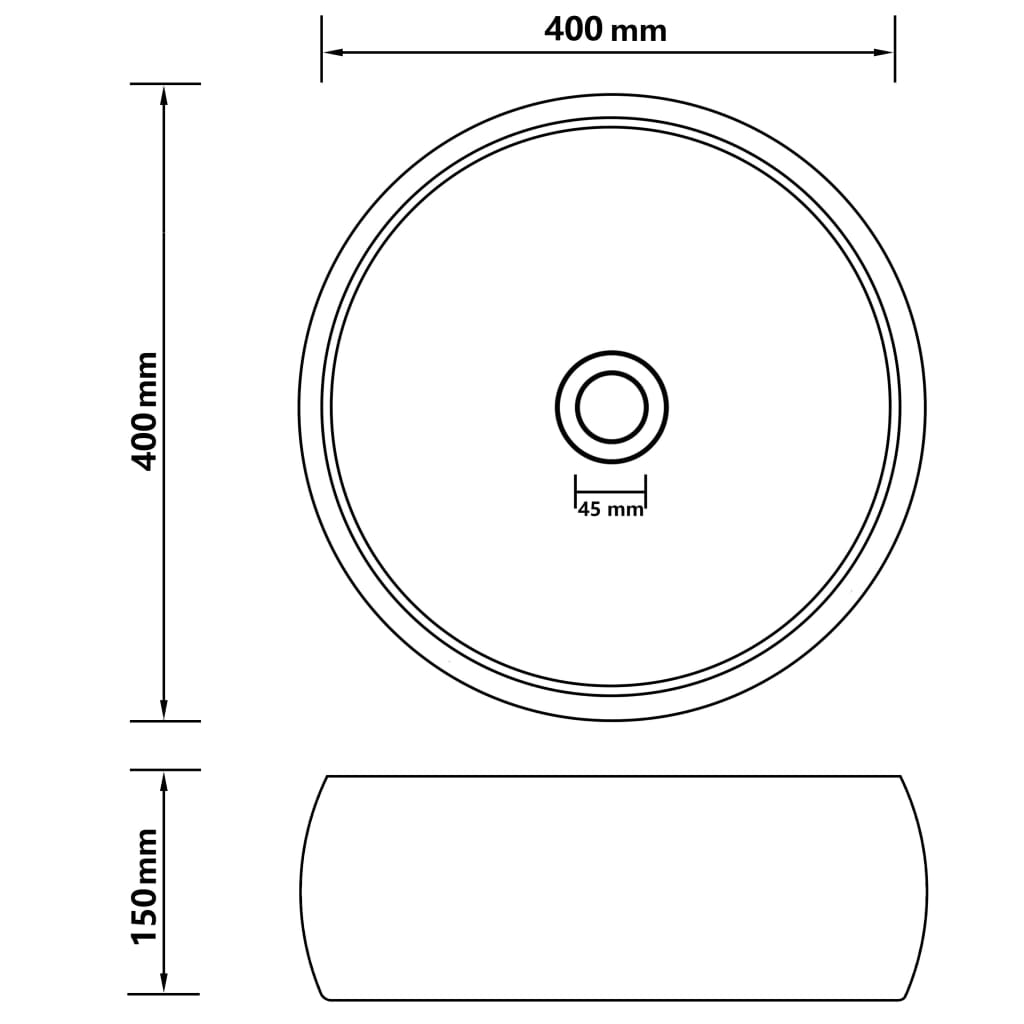 Ylellinen Pesuallas Pyöreä Matta Tummanvihreä 40X15 Cm Keraami