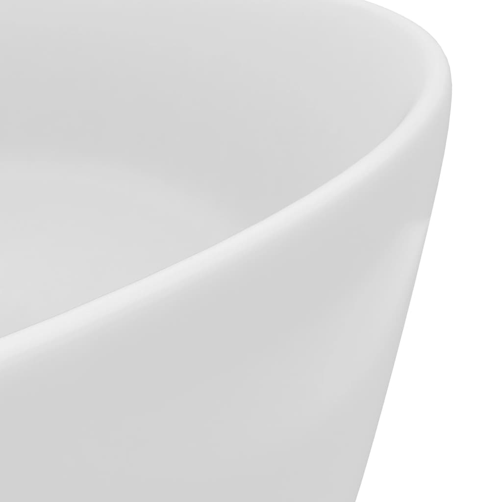 Ylellinen Pesuallas Pyöreä Matta Valkoinen 40X15 Cm Keraamiikka