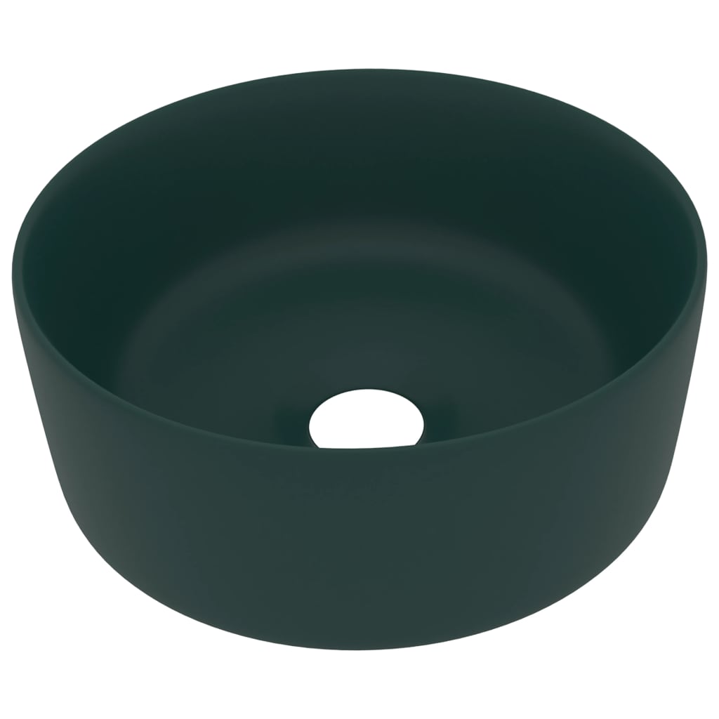 Ylellinen Pesuallas Pyöreä Matta Tummanvihreä 40X15 Cm Keraami