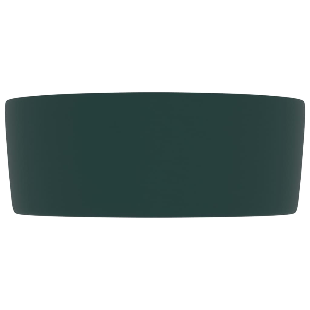Ylellinen Pesuallas Pyöreä Matta Tummanvihreä 40X15 Cm Keraami