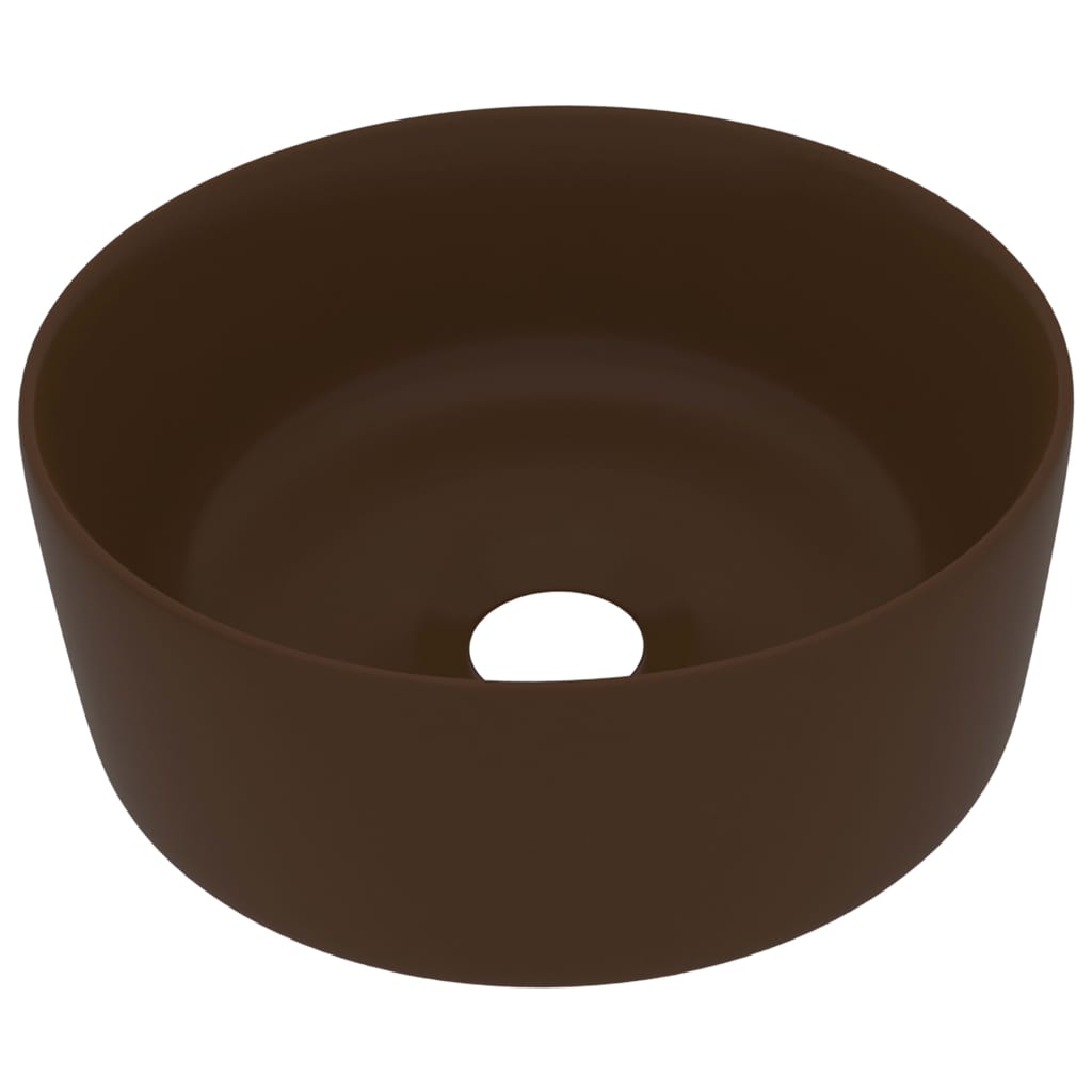 Ylellinen Pesuallas Pyöreä Matta Tummanruskea 40X15 Cm Keraami