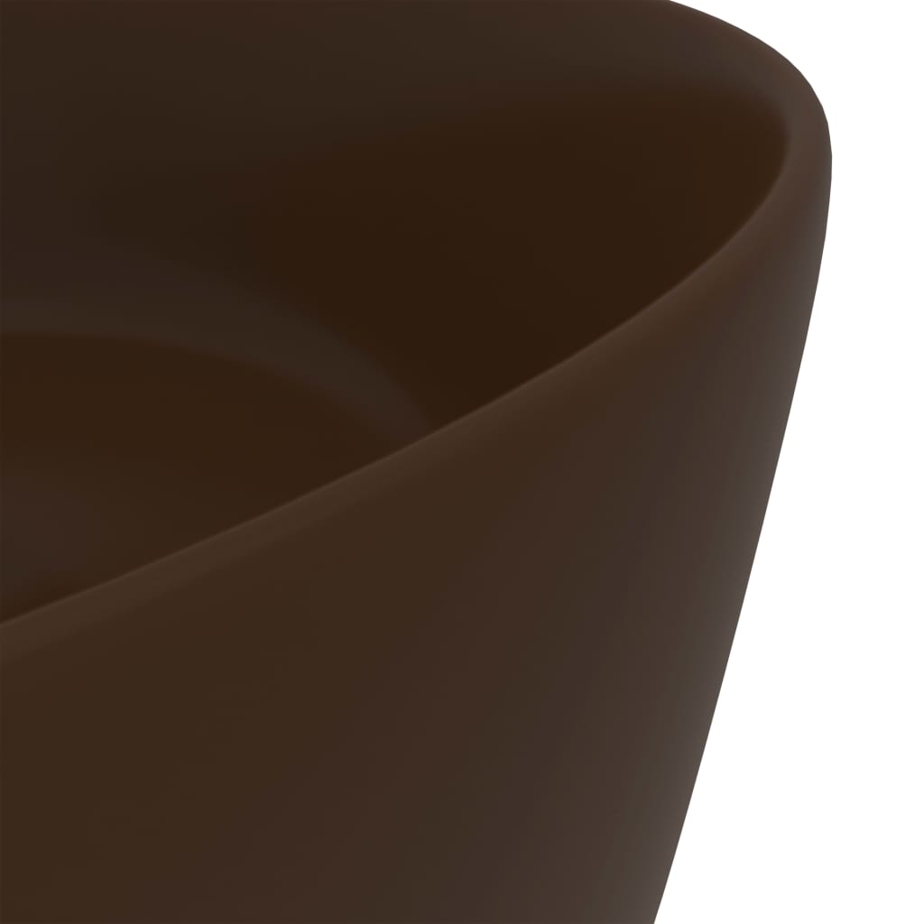 Ylellinen Pesuallas Pyöreä Matta Tummanruskea 40X15 Cm Keraami