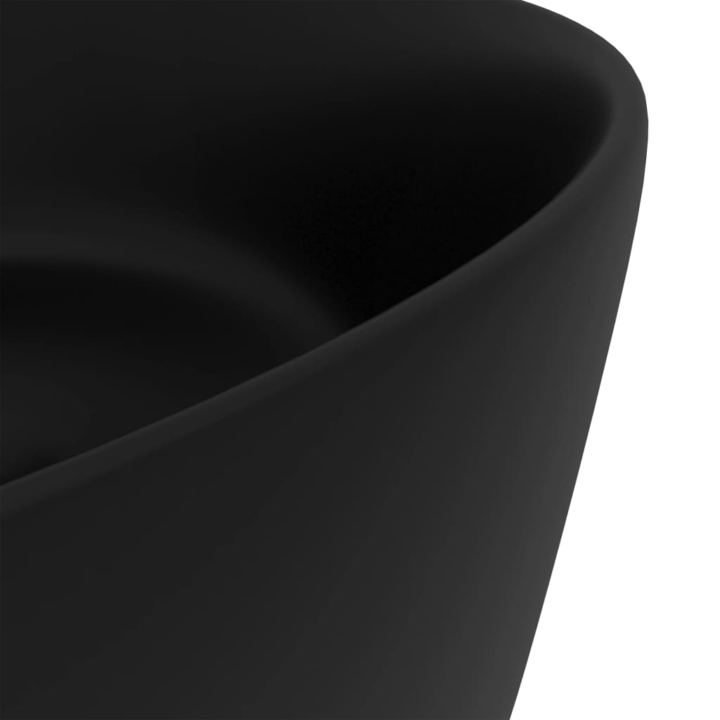 Ylellinen Pesuallas Pyöreä Matta Musta 40X15 Cm Keraamiikka