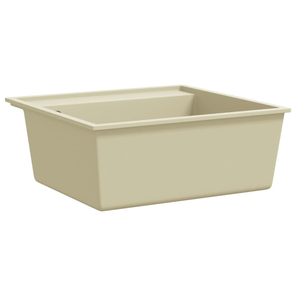 Keittiön Tiskiallas Ylivuotoreiällä Beige Graniitti
