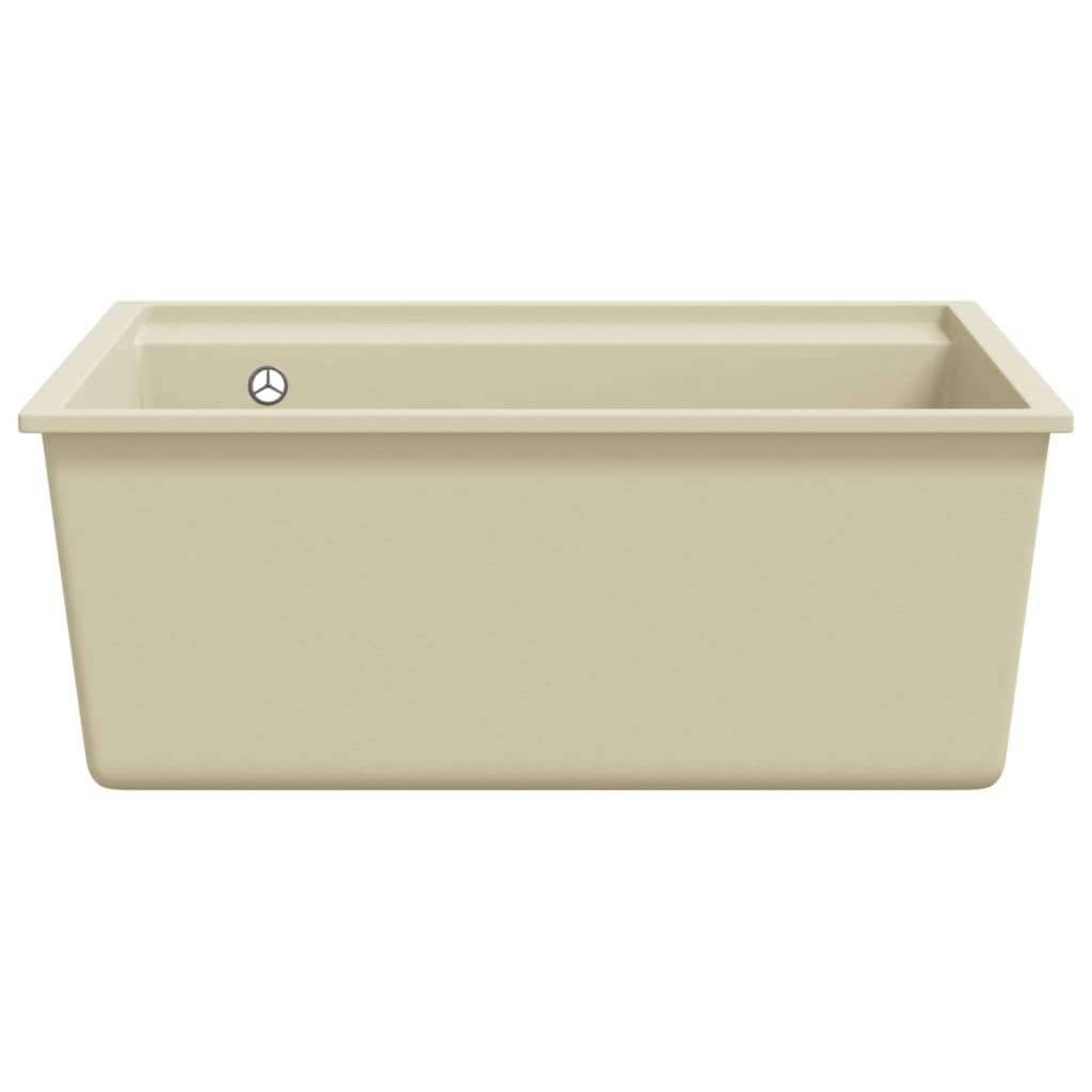 Keittiön Tiskiallas Ylivuotoreiällä Beige Graniitti