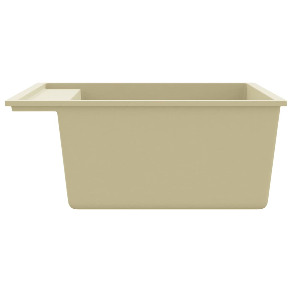 Keittiön Tiskiallas Ylivuotoreiällä Beige Graniitti