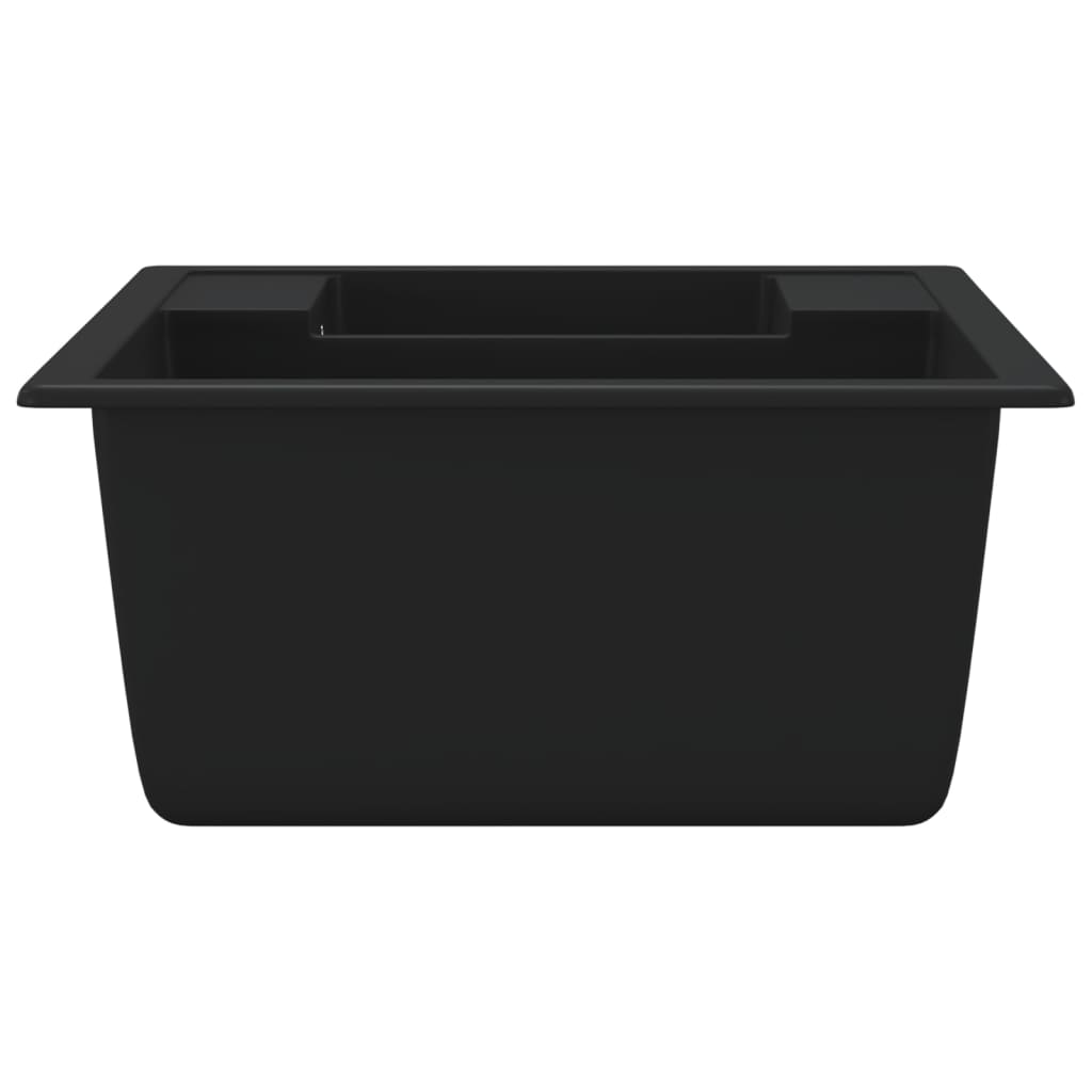 Keittiön Tiskiallas Ylivuotoreikä Tupla-Allas Musta Graniitti