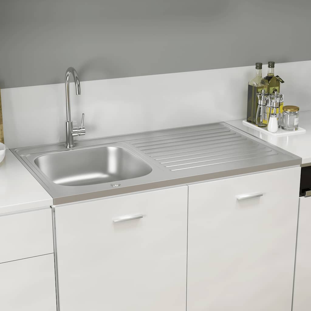 Tiskiallas Viemärisarjalla Hopea 1000X600X155 Mm Ruostum. Teräs