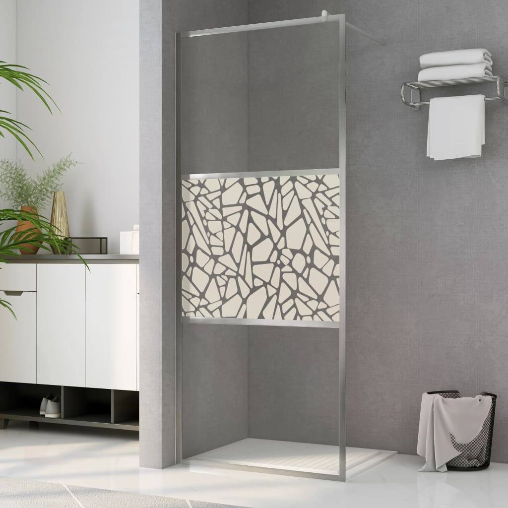 Walk-In Suihkun Seinäke Esg-Lasi Kivikuvioinnilla 115X195 Cm