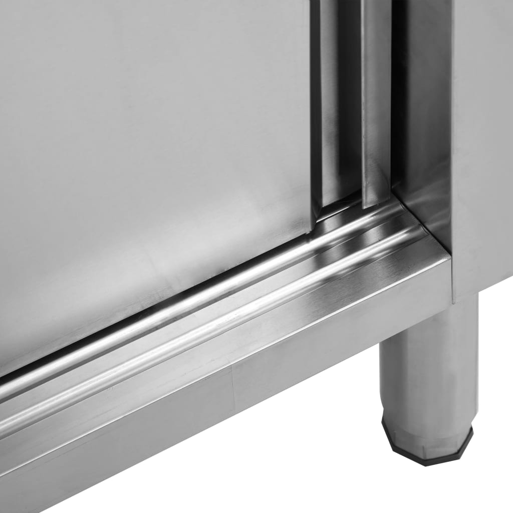 Keittiön Työpöydät Liukuovet 2 Kpl 200X50X(95-97)Cm Ruost Teräs